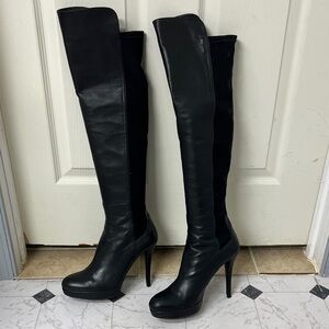 Elegant Black Women's Over-the-Knee Stuart Whitman Boots. Made in Spain.